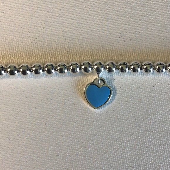 Blue Heart Silver Pearl Bracelet - Picture 10 of 10